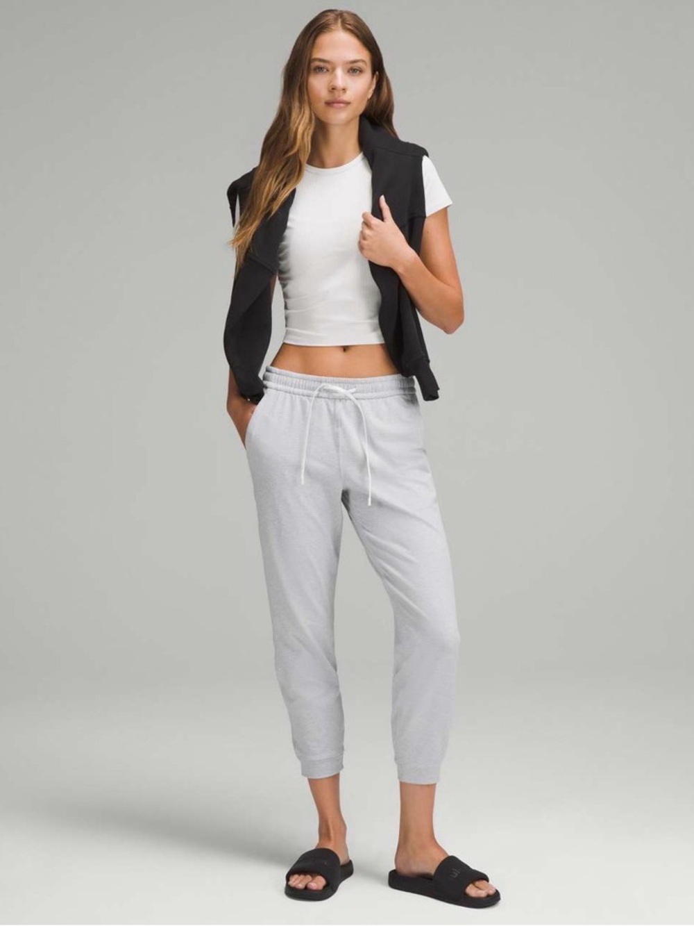 Lululemon Soft Jersey Classic-Fit Mid-Rise Jogger Heathered Ultra Light Grey 8